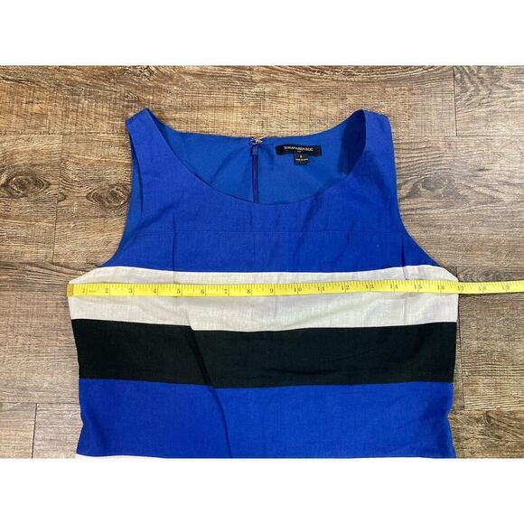 Banana Republic Linen Blend Color Block Shift Dress Blue Multi Stripe Women’s 2 - Picture 4 of 9